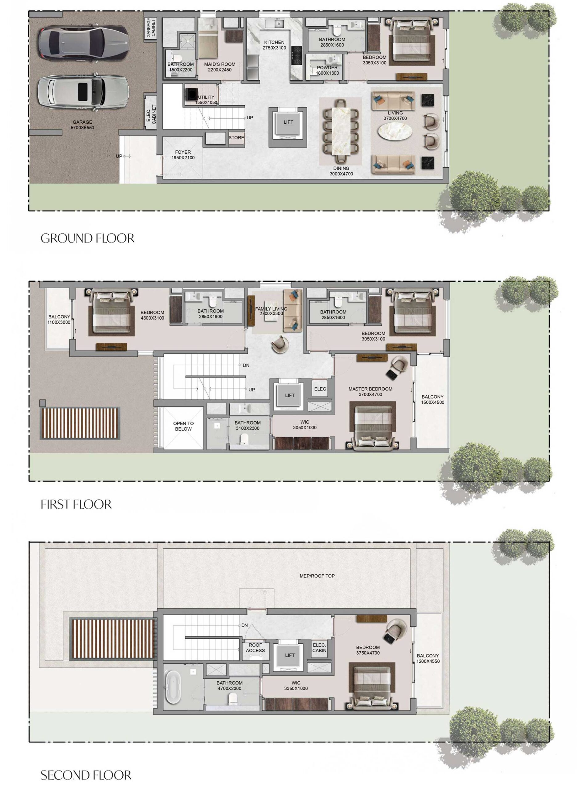 4154sqft-Floorplan-5BedroomTownhouse-TypeA-BrooksSobhaSanctuary