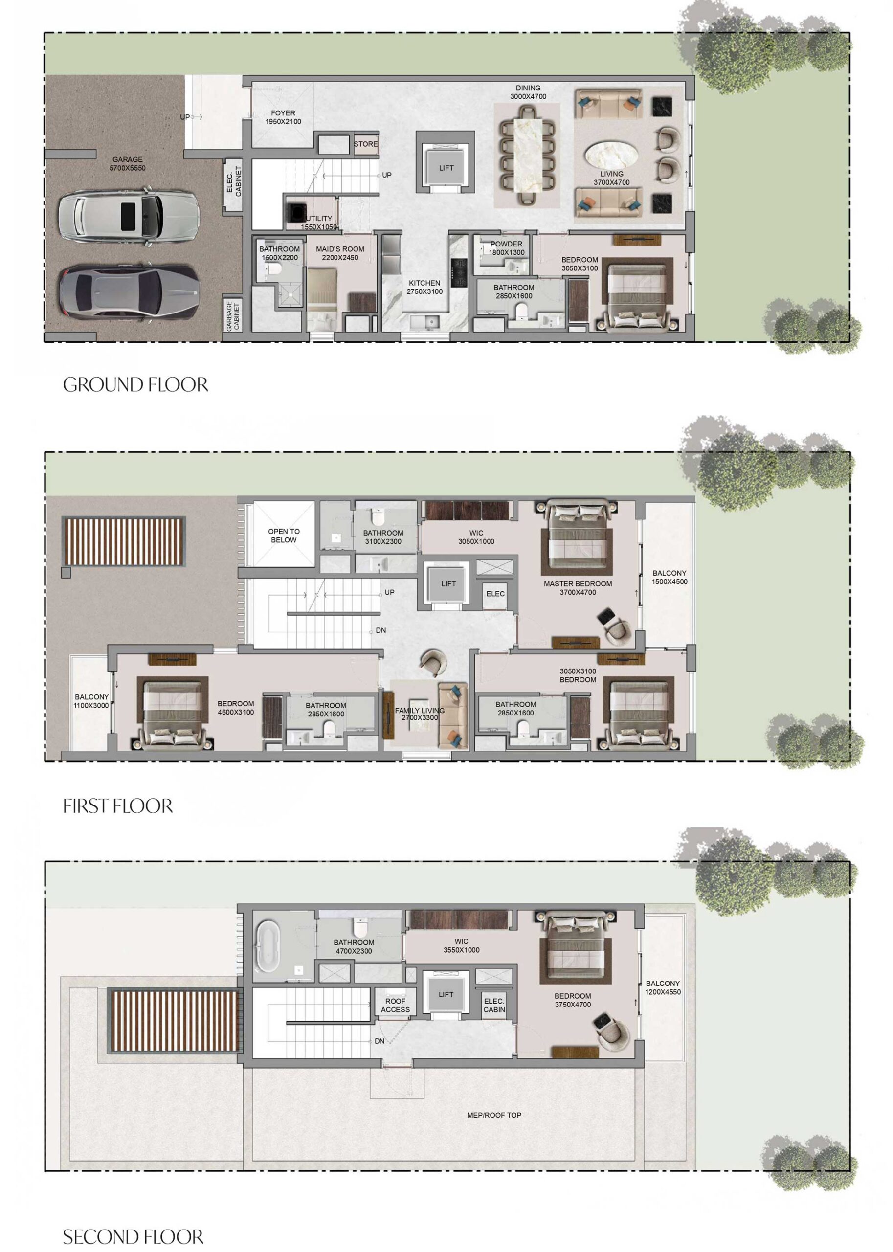 4154sqft-Floorplan-5BedroomTownhouse-TypeA_BrooksSobhaSanctuary
