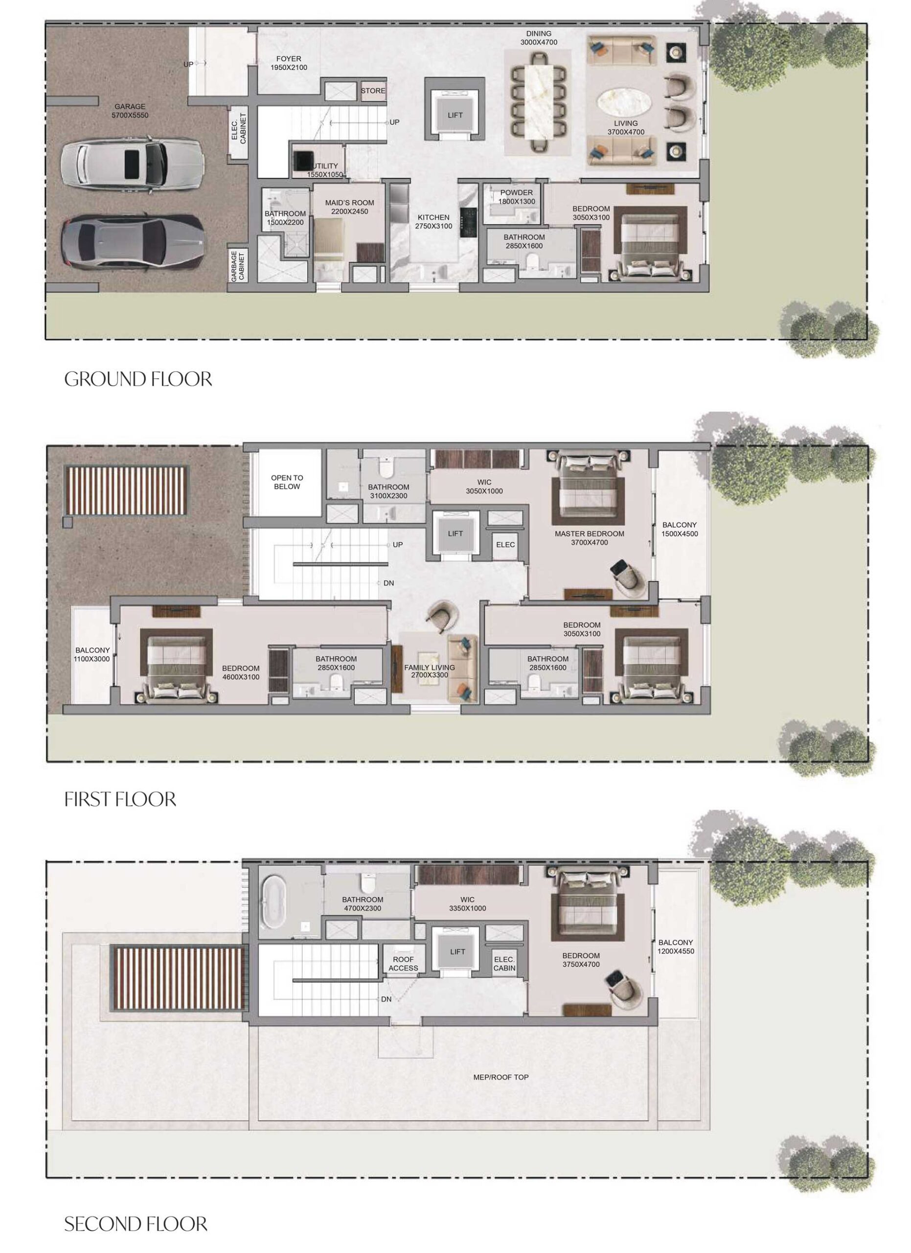 4107sqft-Floorplan-5Bedroom-CourtyardVilla-TypeB_TheGreens-SobhaSanctuary
