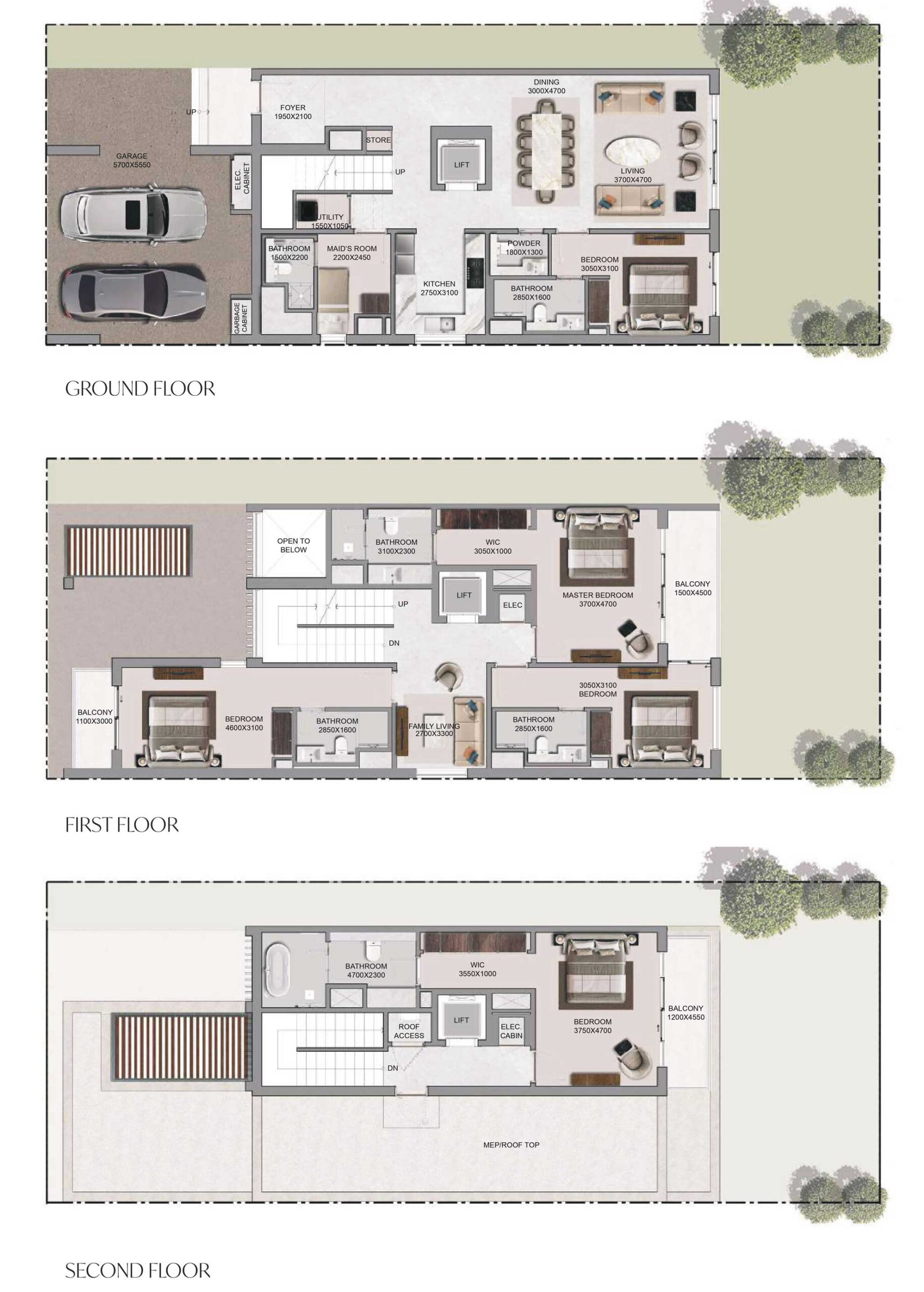 4155sqft-Floorplan-5Bedroom-CourtyardVilla-TypeA_TheGreens-SobhaSanctuary